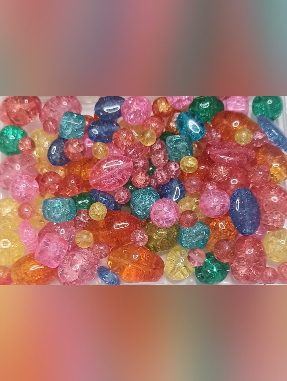 Czech glass Crackle beads loose mix bright colors for jewelry-making 130pcs